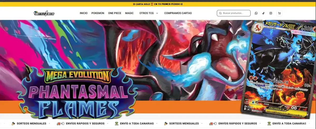 Diseño web para BattleDeck - Tienda online TCG